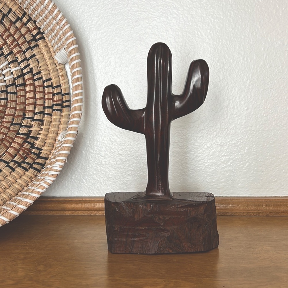 Carved Wooden Cactus